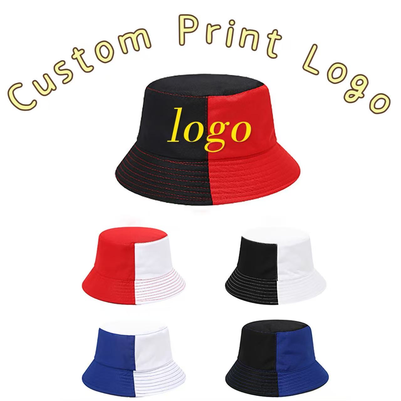 Fishing Hat - หมวกชาวประมงพิมพ์โลโก้ตามสั่ง แบบสองด้าน สีสันตัดกัน สำหรับผู้ชายและผู้หญิง ใช้สำหรับเดินทางกลางแจ้ง ป้องกันแสงแดด