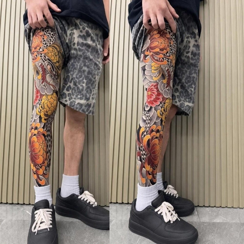 ถุงเท้าลายสักปลอมแบบเต็มขา ป้อ - Fishing Socks บทวิจารณ์และราคา