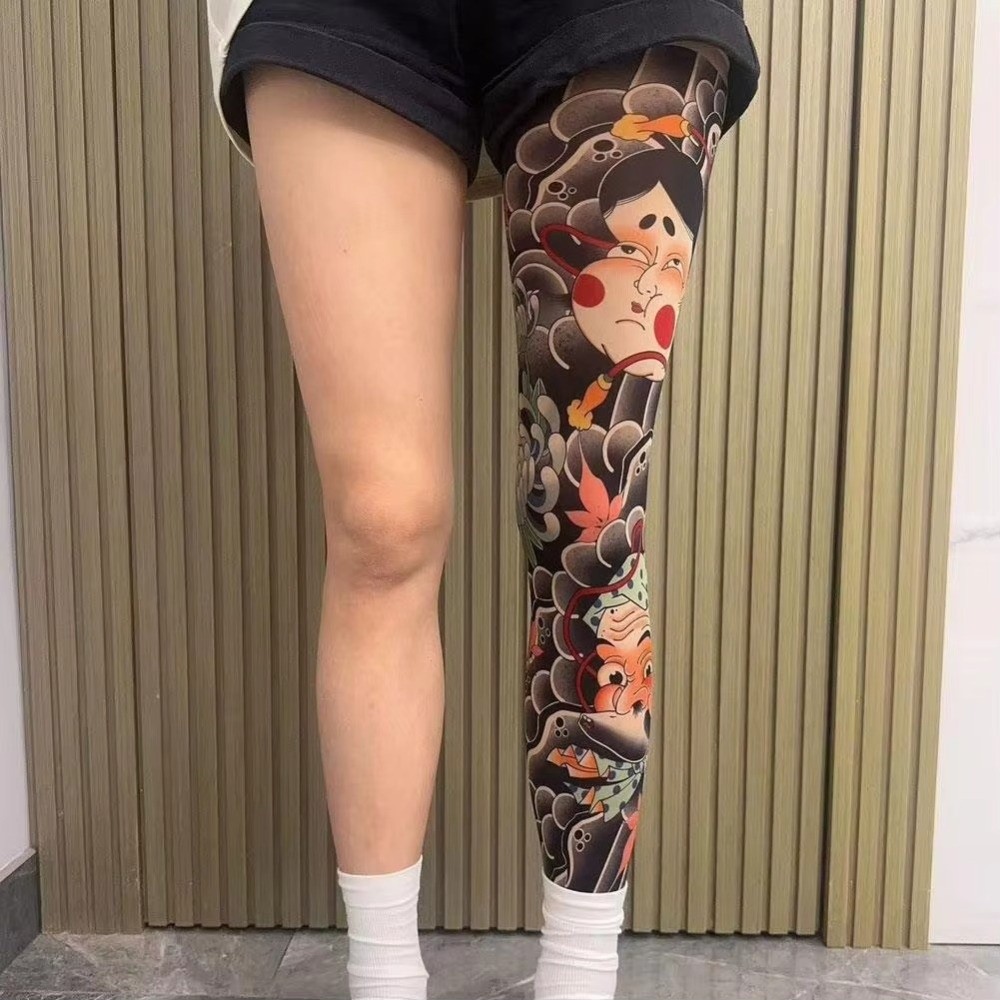ถุงเท้าลายสักปลอมแบบเต็มขา ป้อ - Fishing Socks บทวิจารณ์และราคา